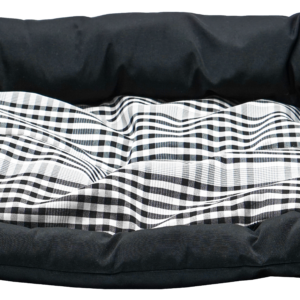 Hundebett schwarz / kariert Größe M