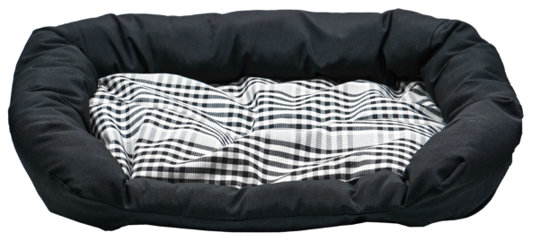 Hundebett schwarz / kariert Größe M