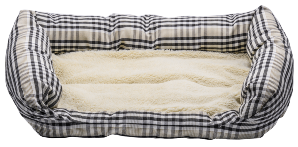 Hundebett Plüsch / kariert Größe M